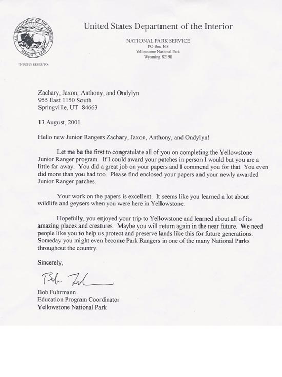 Page 16: 2001 Trip to California and Wyoming