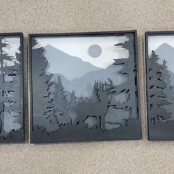 Laser Cut Multilayer Forest Scene