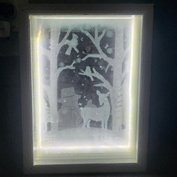 Laser-Etched, Stacked-Glass Scenes